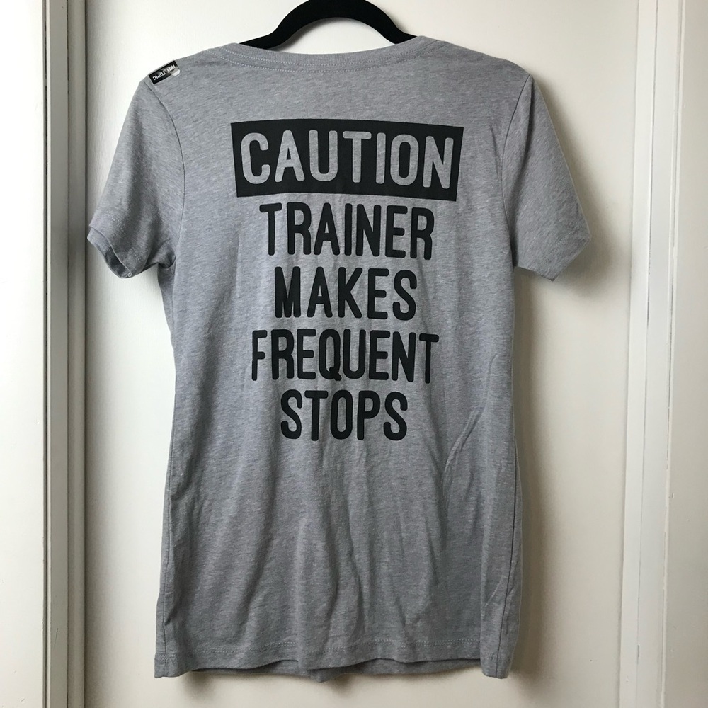 Hot Topic Black Matter Caution Trainer Makes Frequent Stops T-Shirt Size L New